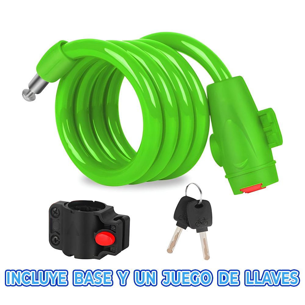 Candado Antirrobo 110 cm para Bicicleta con Cable Plástico Duradero y Resistente a Cortes - Image 2
