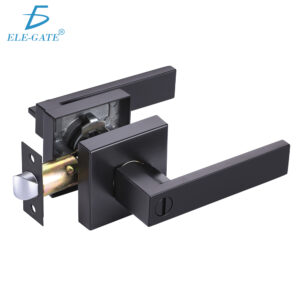 Cerradura de Manija Cuadrada Negra de Baño de Servicio Pesado