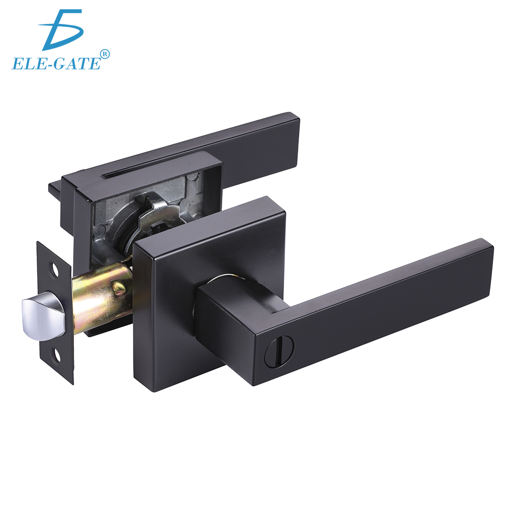 Cerradura de Manija Cuadrada Negra de Baño de Servicio Pesado