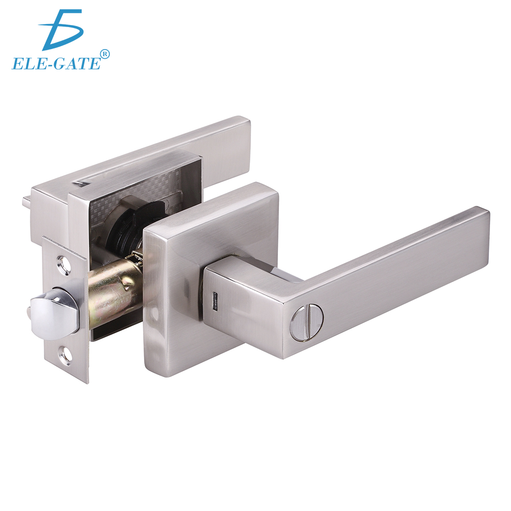 Cerradura de Manija Cuadrada Nickel Satinado para Baño