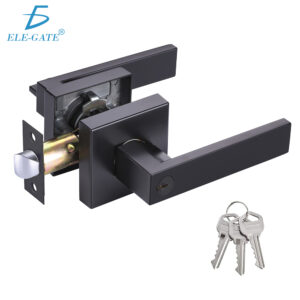 Cerradura de Manija Cuadrada Negra para Recámara