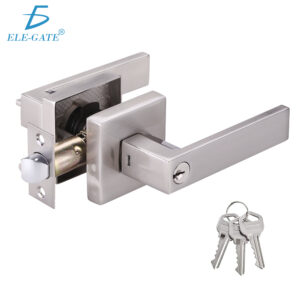 Cerradura de Manija Cuadrada Níquel Satinado para Recámara