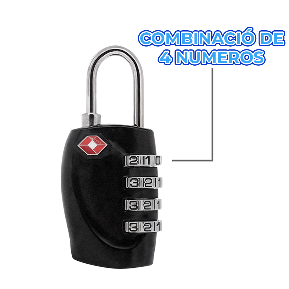 Candado de seguridad de 4 Dígitos para equipaje de viaje certificación TSA - Image 2