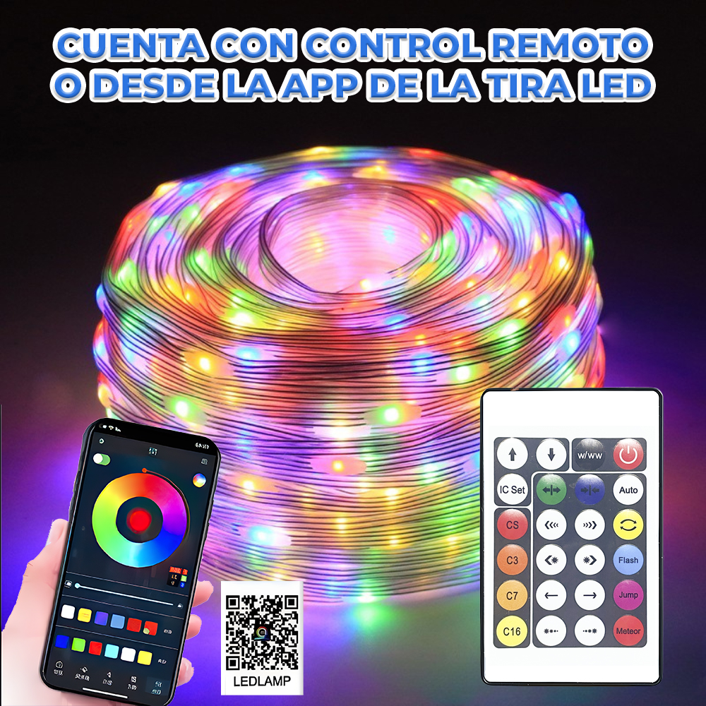 Cadena De Luces Led RGB 10 Metros incluye Control y Bluetooth - Image 2