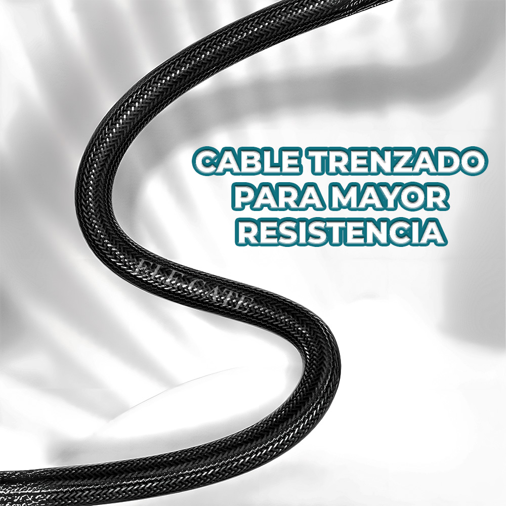 Cable de Cordón Entrelazado 1M Tipo C 3A con Adaptador Lighting - Image 4
