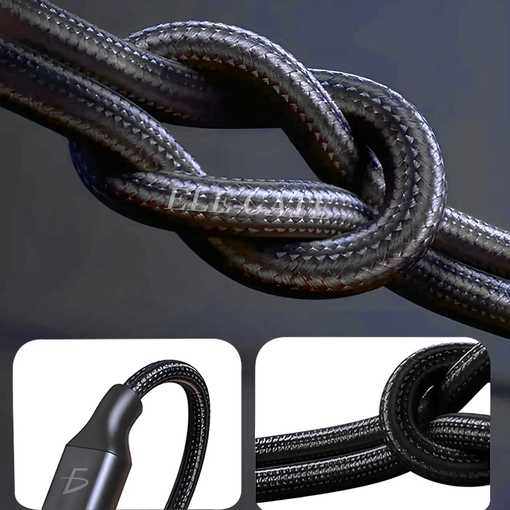 Cable de Cordón Entrelazado 1M Tipo C 3A con Adaptador Lighting - Image 3