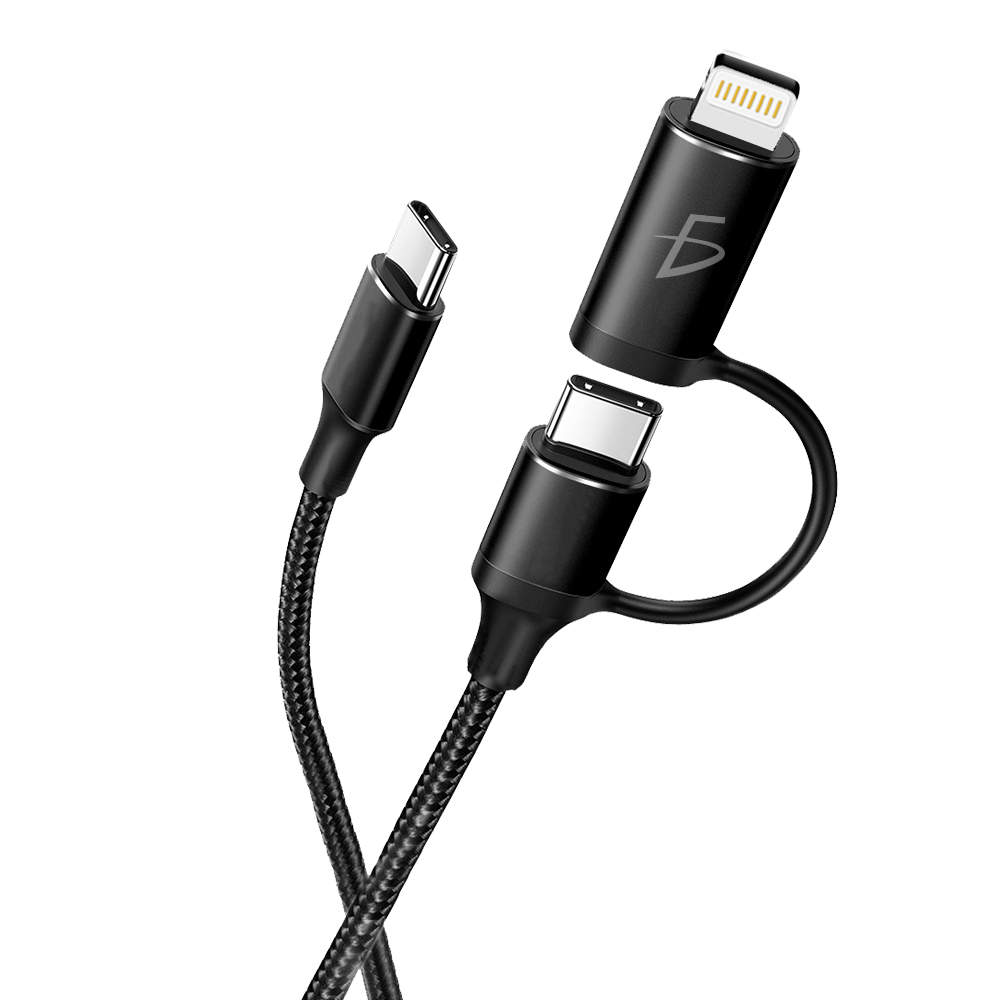 Cable de Cordón Entrelazado 1M Tipo C 3A con Adaptador Lighting - Image 2