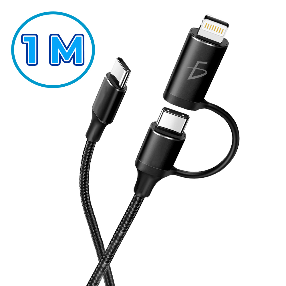 Cable de Cordón Entrelazado 1M Tipo C 3A con Adaptador Lighting - Image 5