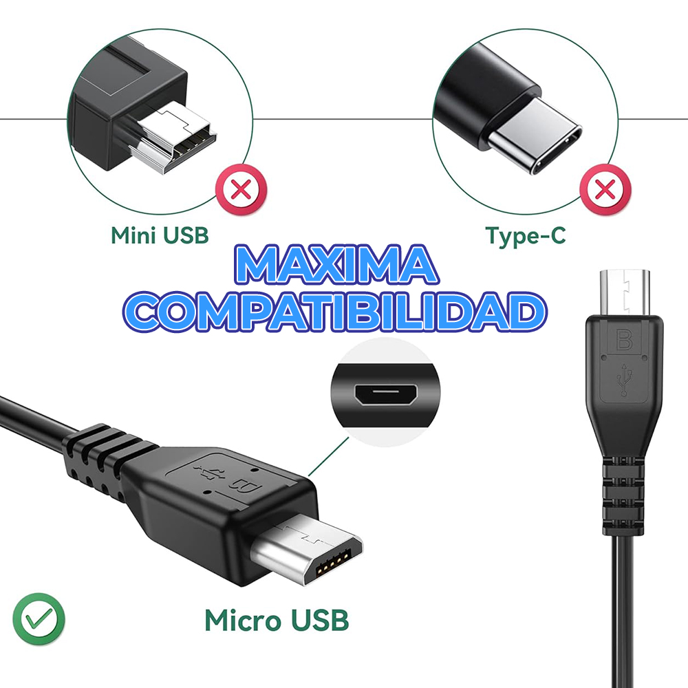 Cable Micro USB (V8) a USB y Jack 3.5mm de 1.5 metros de largó - Image 2