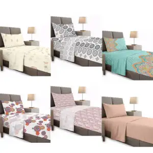 Juego de Sábanas de Micro Fibra con Estampados en Tendencia