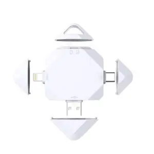 Lector de Tarjetas SD y Micro SD 4 en 1 Cuadrado – USB / USB-C / Lightning