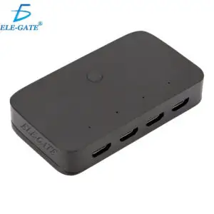 Switch KVM HDMI de 4 Puertos 4K/30Hz – Conmutador HDMI USB con Botón Manual