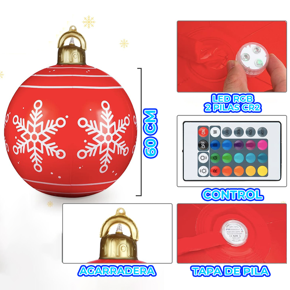 Esfera de Navidad Inflable con Luz Led RGB - Image 12