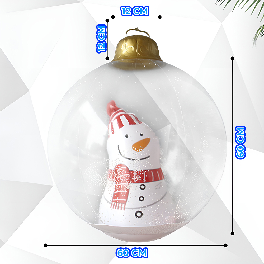 Esfera de Navidad Inflable Trasparente con Nieve Luz Led RGB - Image 6
