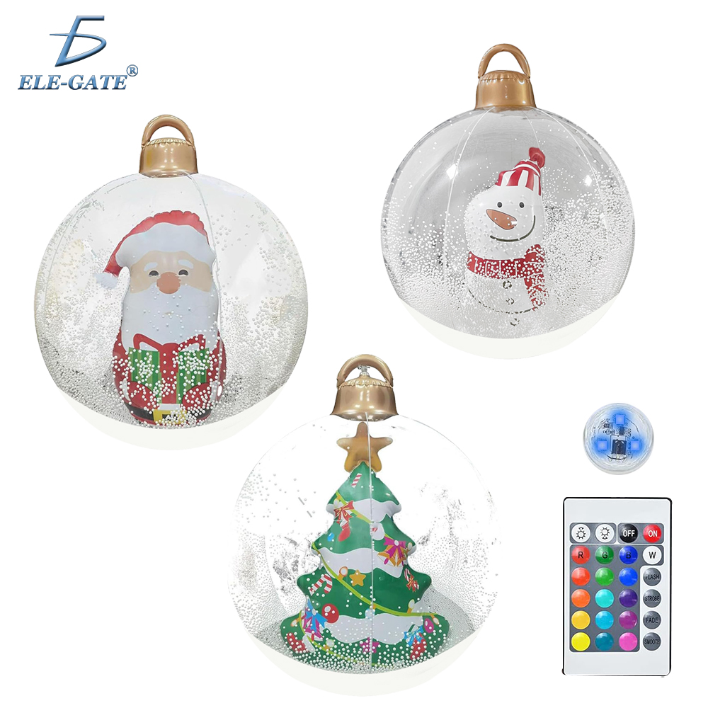 Esfera de Navidad Inflable Trasparente con Nieve Luz Led RGB