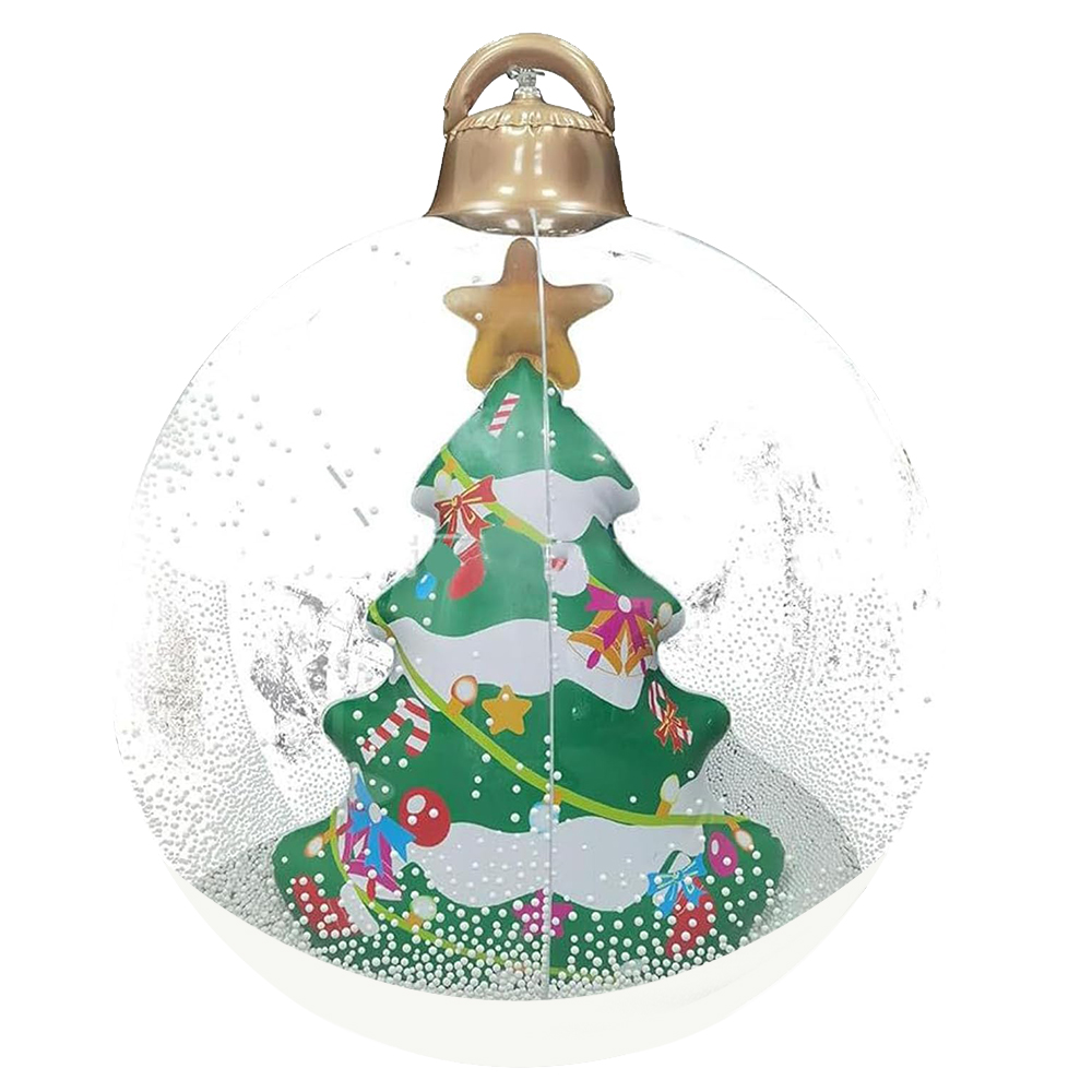 Esfera de Navidad Inflable Trasparente con Nieve Luz Led RGB - Image 4