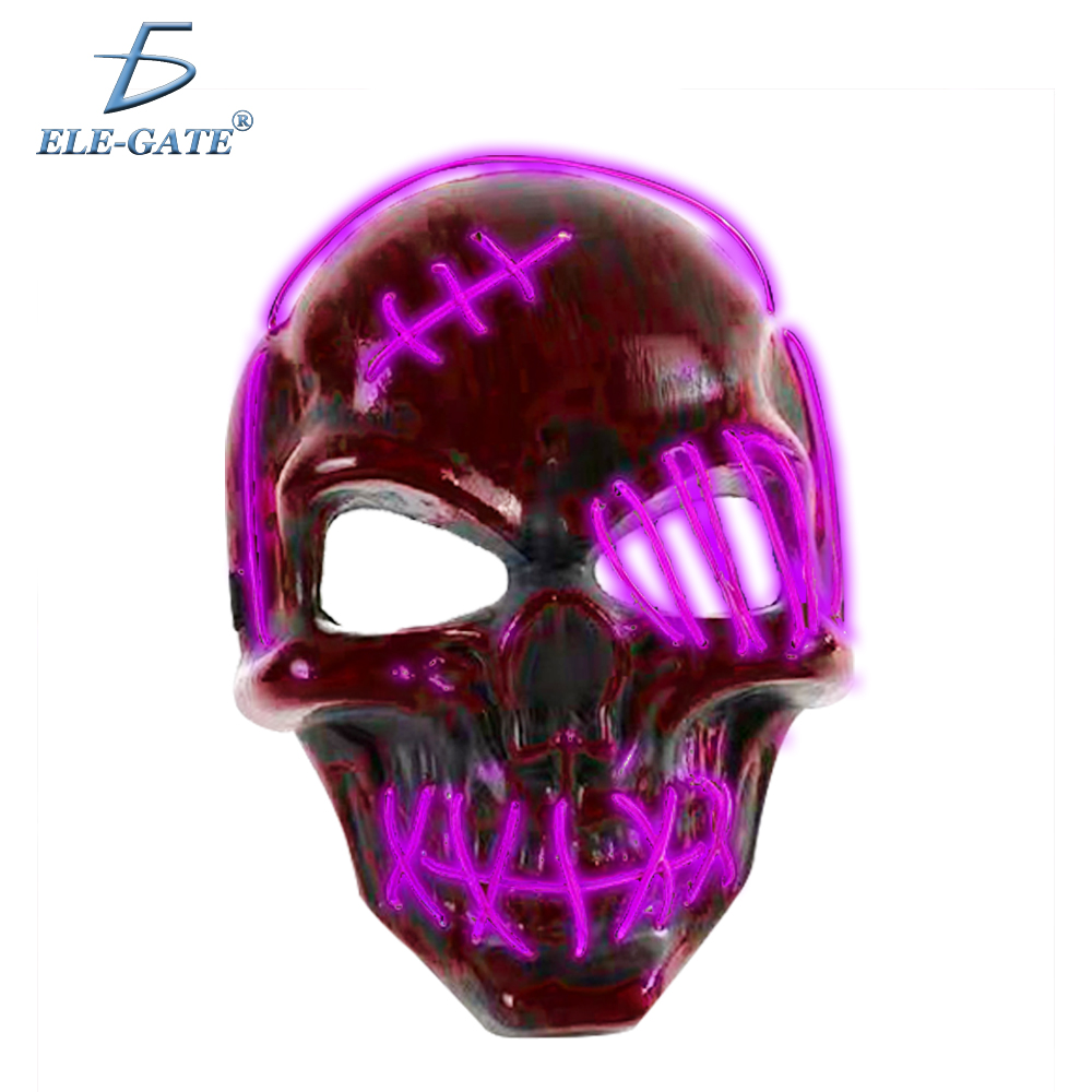 Máscara de Calavera con Luz Neón Super Brillante