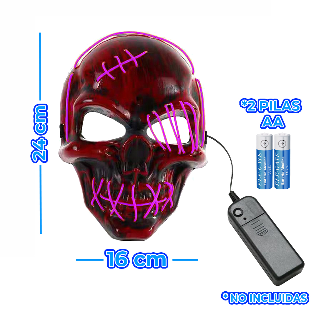 Máscara de Calavera con Luz Neón Super Brillante - Image 4