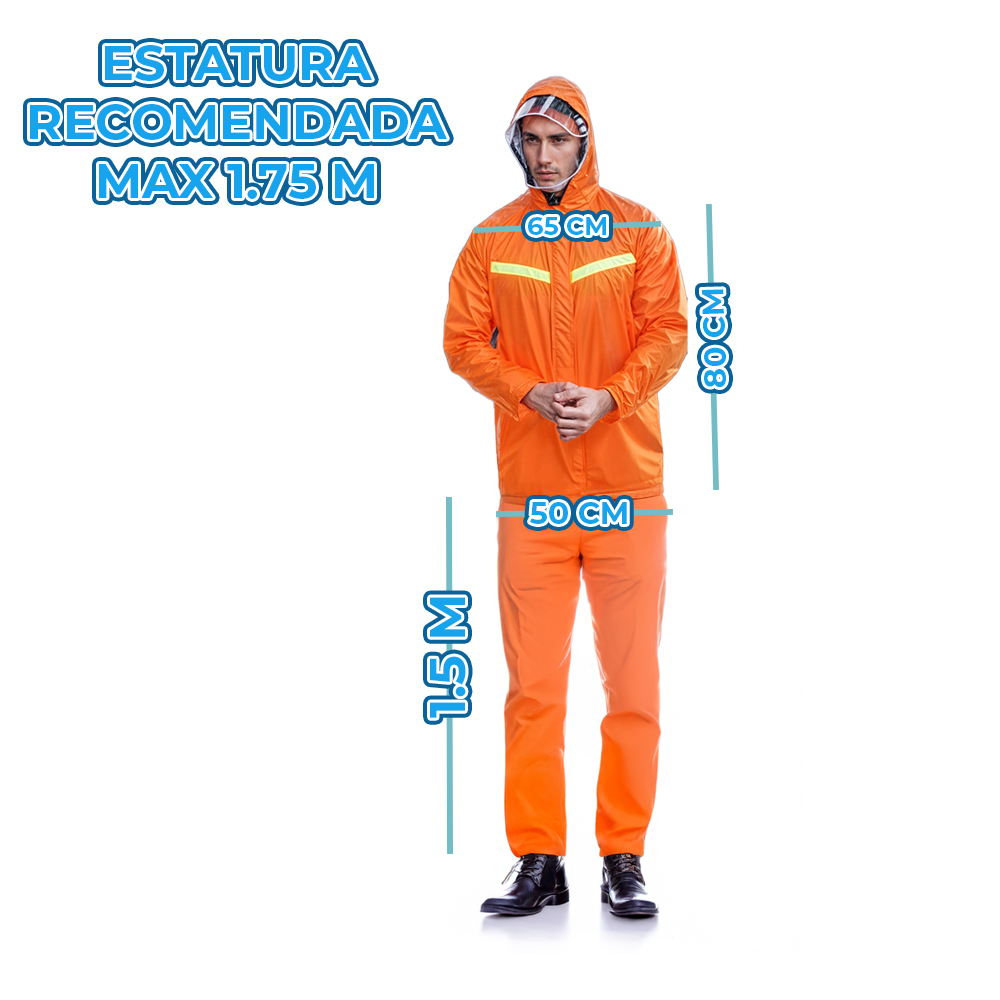 Impermeable de 2 Piezas con Visera Color Fosforescente - Image 5