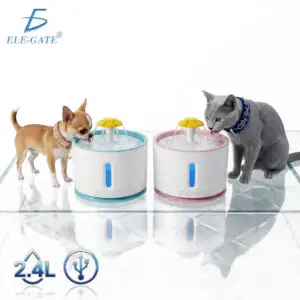 Fuente Bebedero Automático para Gatos y Perros 2.4L con Bomba Súper Silenciosa