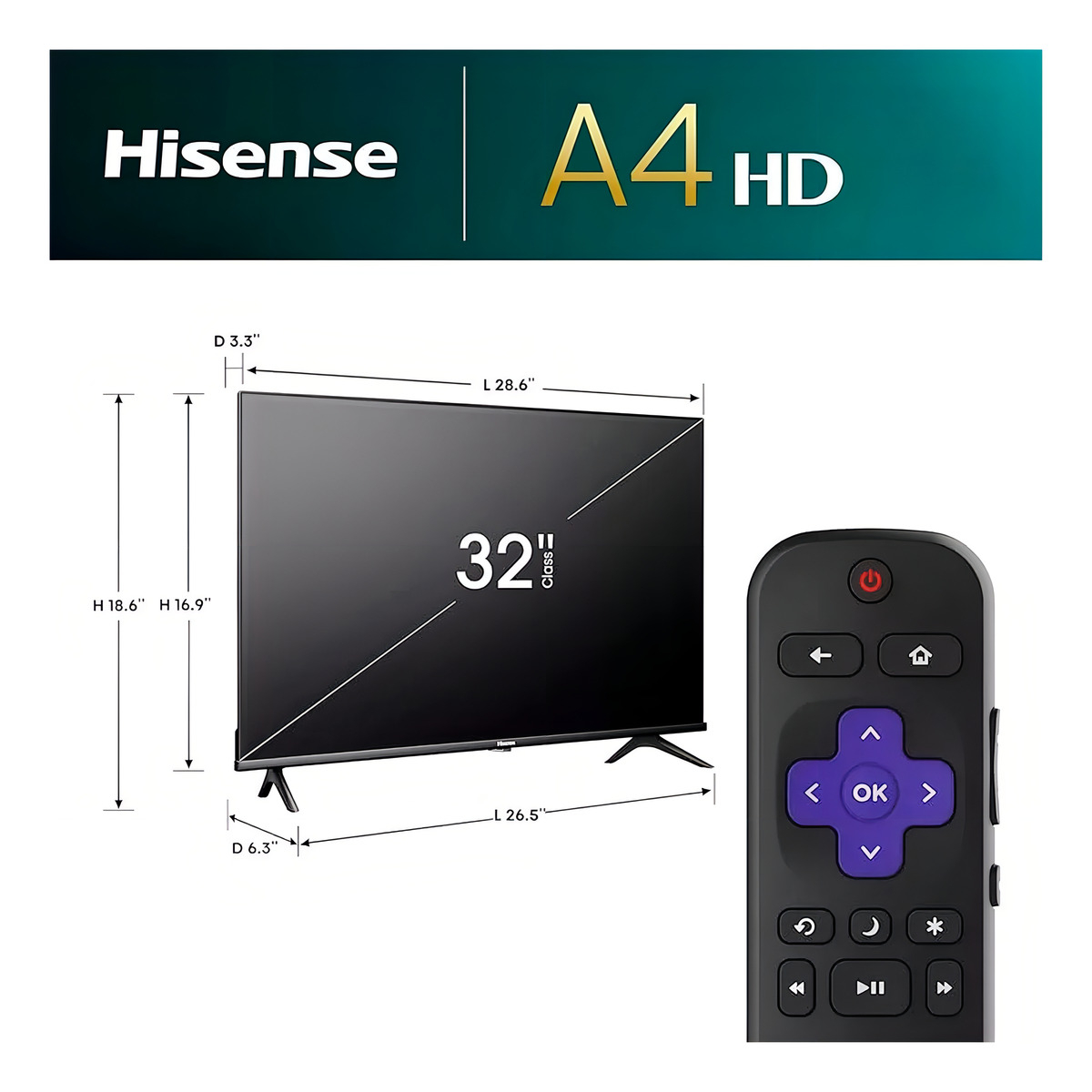 Pantalla Smart Tv Hisense 32 32a4hnr Roku Hd Dolby Audio - Image 3