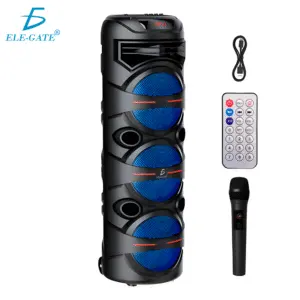 Bocina Bluetooth Triple de 15” 3000W con Micrófono Inalámbrico y Control