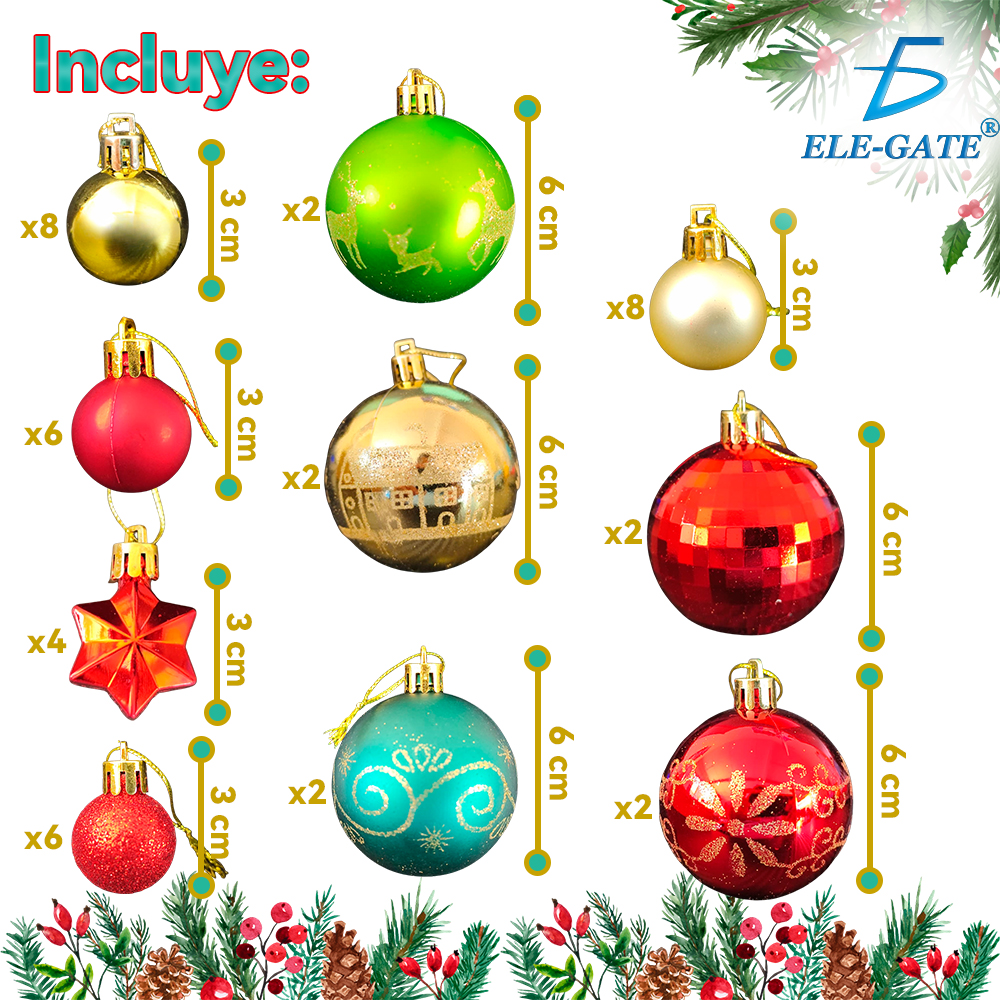 Set de Esferas Navideñas de Plástico Tipo Espejo - Image 10