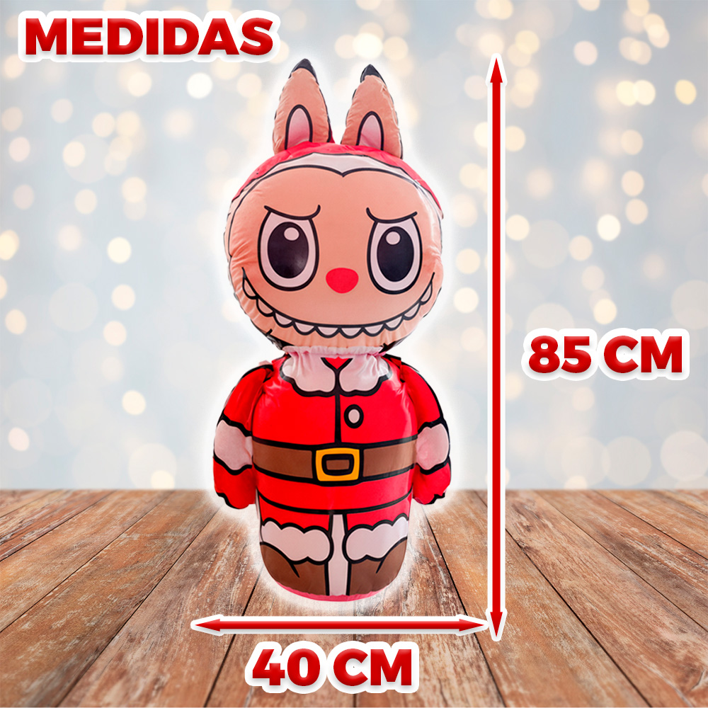 Inflable de Labubu Santa Claus con Luz LED RGB - Image 4