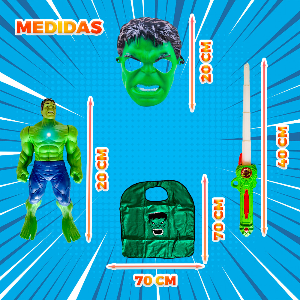 Kit Superhéroe Infantil con Máscara, Espada, Capa y Figura de Acción - Image 6