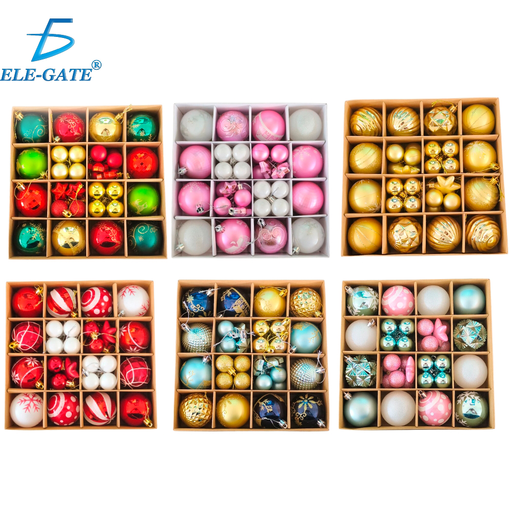 Set de Esferas Navideñas de Plástico Tipo Espejo