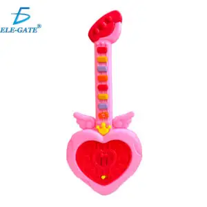 Mini Guitarra en Forma de Corazón con Sonido y Luz RGB