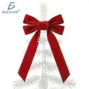 Moño de Navidad rojo decorativo de 33 x 23 cm