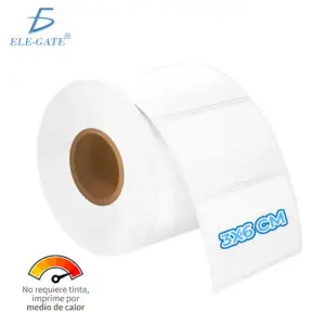 Papel Térmico Tipo Etiqueta 3 x 6 cm con Adhesivo Súper Potente
