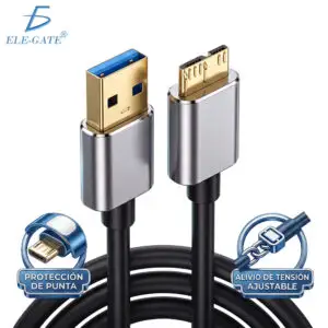 Cable USB 3.0 A a Micro USB 3.0 B con Conectores Metálicos