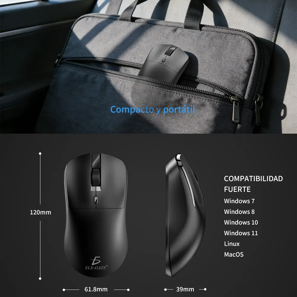 Mouse Óptico Inalámbrico Bluetooth 5.2 + 2.4G Colores - Imagen 4
