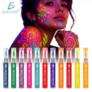 Set de 12 Plumones plumon brilla en la oscuridad para Cara y Cuerpo