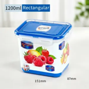 HOG.7002 Contenedor Rectangular Transparente Mediano 1200ml