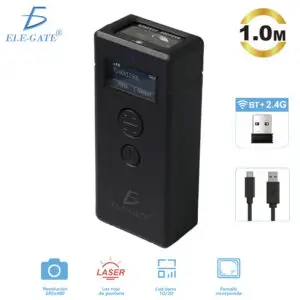 Escáner mini para códigos 1D, 2D y QR con pantalla OLED, conexión BT, 2.4G y USB-C