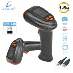 Escáner de Código de Barras 1D/2D/QR ELE-GATE con Pantalla, BT, 2.4G y USB