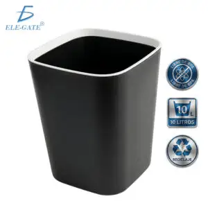 Bote de Basura 10L con Tira Oculta para Bolsa, Plástico Reciclable Libre de BPA