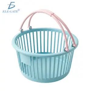 Canasta Plástica para Pinzas Azul y Ropa Pequeña Cubeta Organizadora de Lavandería con Asas