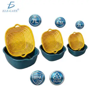 Set de 3 Recipientes con Escurridor Coladores Multiusos para Frutas Verduras