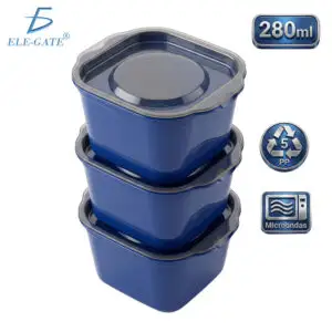 Set de 3 Envases Plásticos 280 ml PP5 para Organización de Alimentos