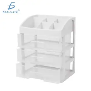 Organizador de Escritorio con 3 Cajones Transparentes Caja Organizadora Multifuncional