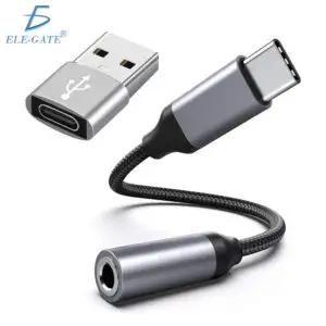 Adaptador de Audio USB-C a Jack 3.5 mm con Cable Trenzado incluye adaptadro USB a tipo C