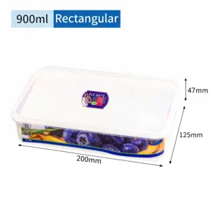 HOG.7011 Contenedor Rectangular Transparente Chico 900ml