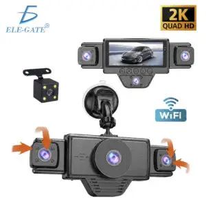 Cámara Vehicular 5 Canales 2K WiFi con Pantalla de 3.16 Pulgadas, Sensor de Gravedad, Visión Nocturna y Grabación en Bucle