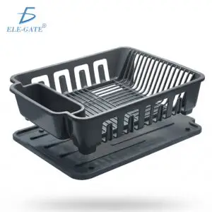 Escurridor de Platos con Charola Desmontable Gris, 43.5 x 34 x 11 cm