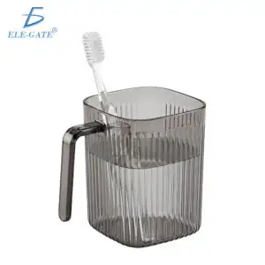Vaso Organizador para Baño con Porta Cepillo de Dientes color Humo