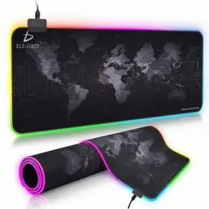 Mouse Pad Gamer Diseño de Mapa con Luz Led RGB Iluminado 80×30 CM